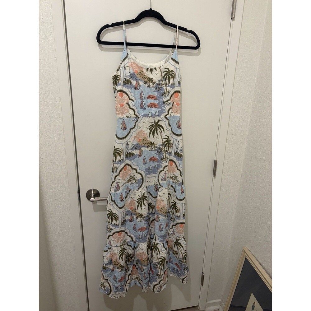Cynthia Rowley 100% Linen Sailboat Dress Thin Strap Size Small